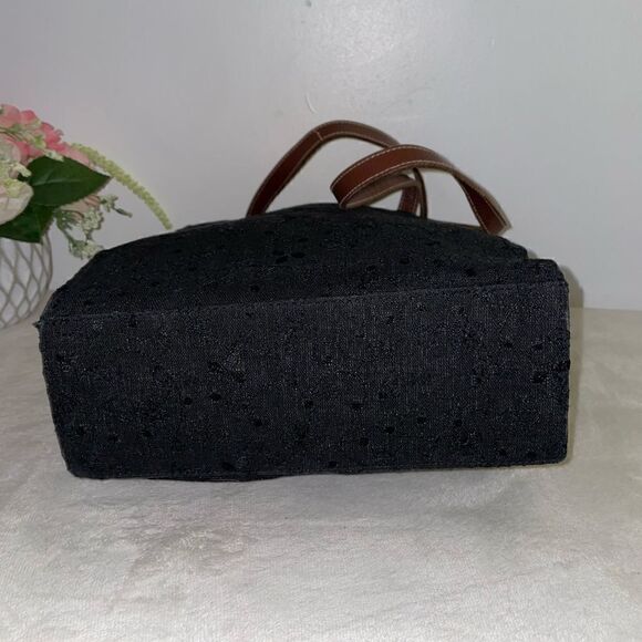Bechamel Embroidered Tote with Leather Trim Black Small - Picture 5 of 7
